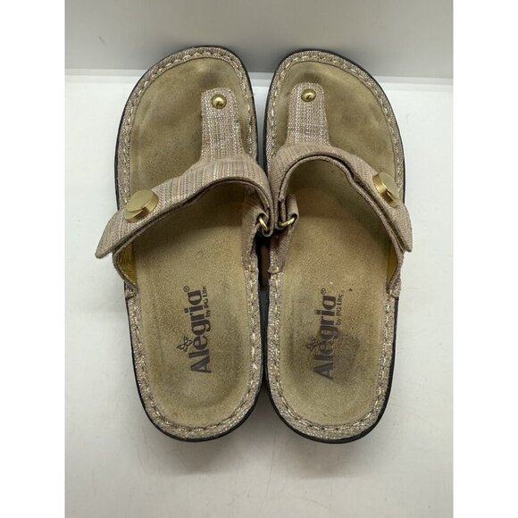 Alegria CAR-817 Carina Naturally Leather Thong Sandals EU 41 US 10.5-11 Platform - Picture 6 of 9